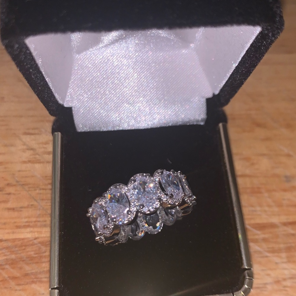 Sterling CZ Eternity Band. Size 5